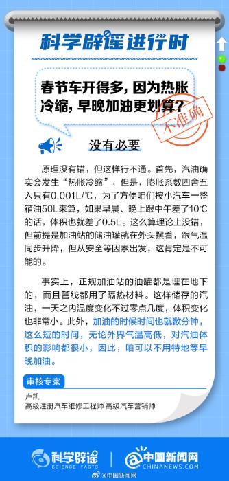 春节车开得多,因为热胀冷缩,早晚加油更划算?